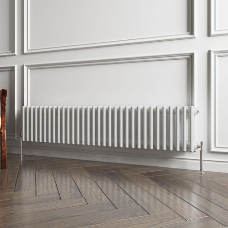 Biubiubath Traditional Cast Iron Style Radiator Horizontal 3 Column White 300x1460mm