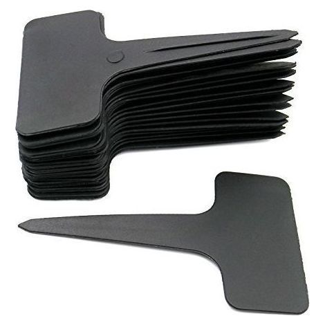 100 Pcs Épais en Plastique Marqueurs Plant Étiquettes Noir T Type Jardin Plant Étiquettes Étanche (1/5)