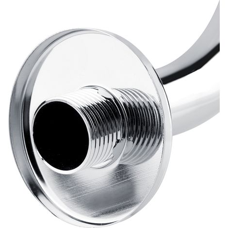 Brazo de ducha extensible en forma de S, 20 cm de altura, acero inoxidable 201, cromado – accesorio de baño con cubierta decorativa – G1/2 (1/5)