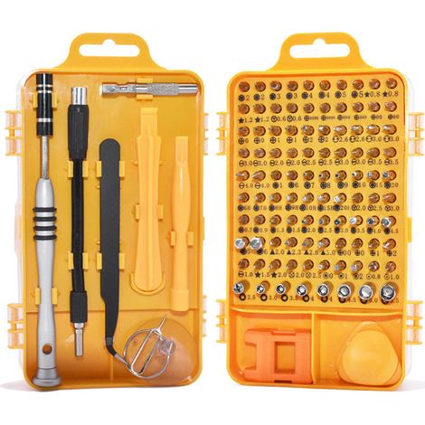 110-in-1 Präzisions-Schraubendreher-Set für iPhone, Android, PC, Mac, Multifunktionale Elektronik-Reparaturwerkzeuge mit Etui-Alovez-WCY