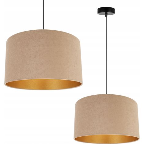 Hängelampe Deckenleuchter Goldener Samt Lampenschirm