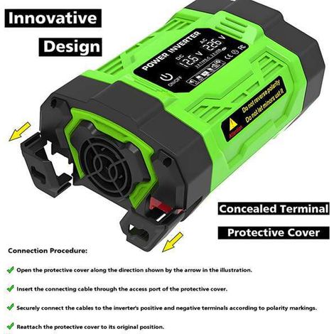 1 set. Color: Black and green. Material: ABS. AC220V vehicle inverter, NBG series, corrected wave model. (1/5)