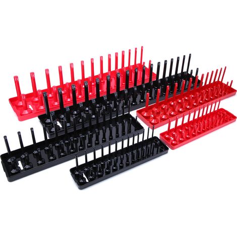 Organisateur de rangement pour douilles métriques/pouces (6 pièces) - Plateau de rangement multifonctionnel en plastique (1/5)
