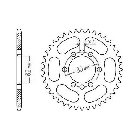 Couronne Acier TT Yamaha - 428 - 49 Dents - Similaire JTR843