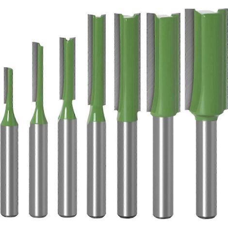 7-teiliges Fräserset, 6 mm Schaft, 3, 4, 5, 6, 8, 10, 12 mm Klingendurchmesser, Doppelschneider-Nutfräser für Holzbearbeitung-6,35 mm Schaft (1/5)