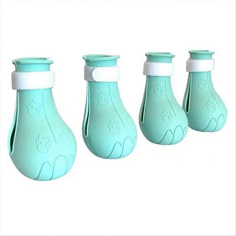 Lot de 4 bottes de protection anti-griffures réglables pour chat, idéales pour le toilettage et le bain. Protégez vos meubles et votre peau des griffes de votre chat. (1/5)