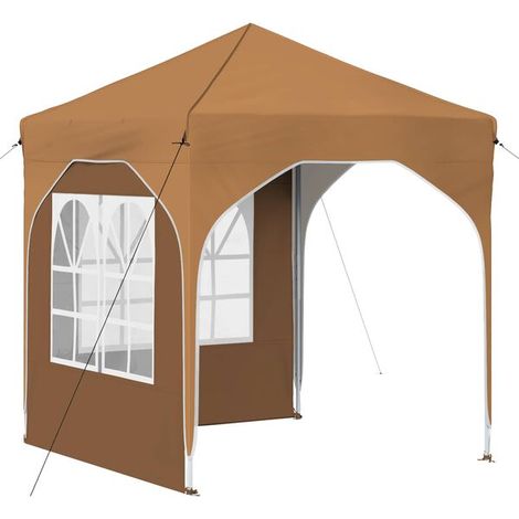 Tente de réception pliable, 192 x 192 x 245 cm, beige. (1/5)