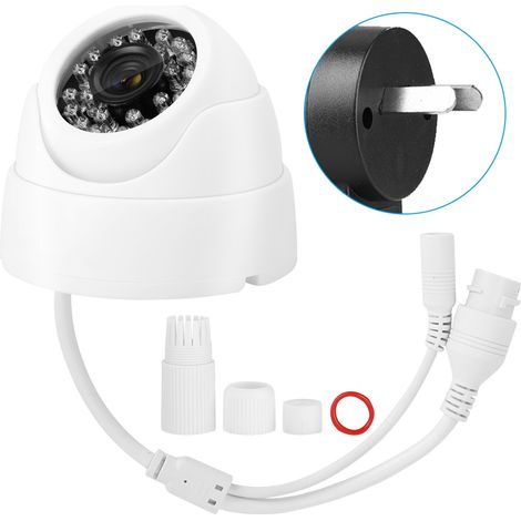 Caméra de sécurité intérieure dôme grand angle IP IR 20481536 12V DC blanc 100-240V prise AU (1/5)