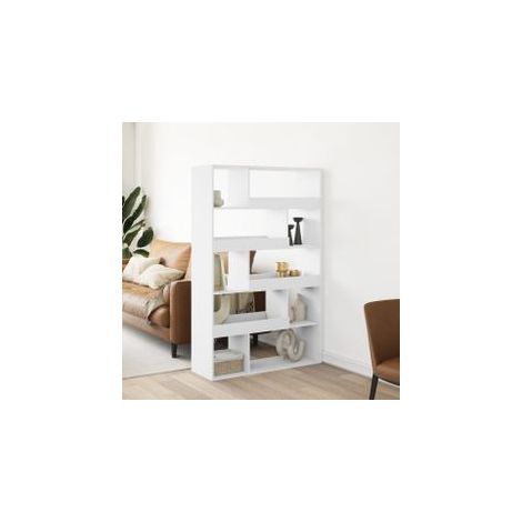 Cloison de séparation blanc 100x33x156,5 bois d'ingénierie (1/5)