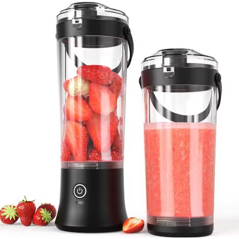 Tragbarer elektrischer Mixer und Zitruspresse, 500-ml-Fruchtmixer, Mini-USB-wiederaufladbarer Mixer, multifunktionale Zitruspresse.