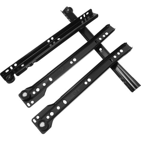 Glissières de tiroir, lot 4 rails 25 cm à fixation inférieure, guides (1/5)