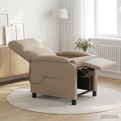 Poltrona Massaggiante Cappuccino Similpelle vidaXL