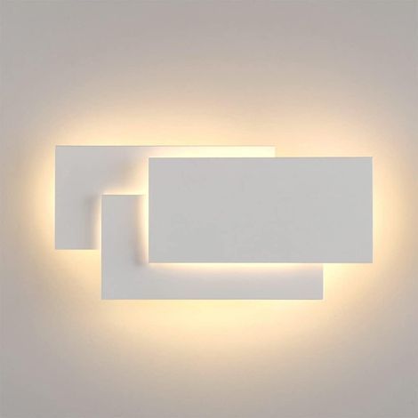 Applique murale carrée d'intérieur, lampe murale LED moderne 12W, éclairage décoratif pour couloir, salon, chambre, maison, escalier (blanc - lumière chaude) (1/5)