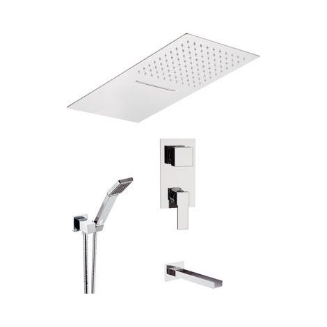 Set doccia con soffione ultrapiatto - serie qubika cascata (1/3)