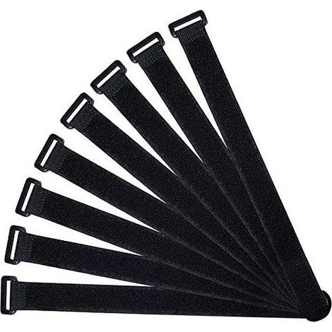 20 Pièces Serre-Câbles Nylon Réutilisables 40 x 2 cm Attaches Câble Réglables à Crochet et Boucle Noir (1/5)