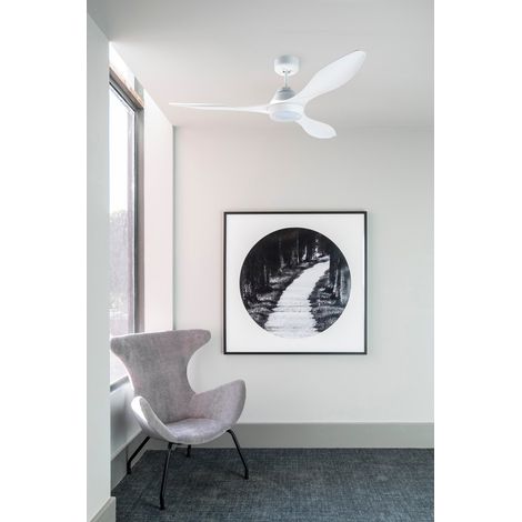 Faro Barcelona – Ventilateur de plafond 132 cm avec lumière LED 1500 Lm – Moteur DC 18W – 5 vitesses – Ultra silencieux – 33346