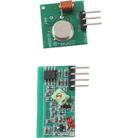 Kit émetteur-récepteur 433 MHz, module RF haute fréquence 5 V CC sur circuit imprimé pour produits antivol et télécommande. (1/5)