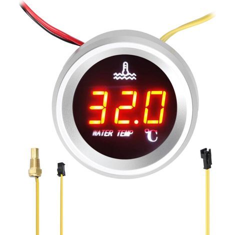 52mm Water Temperature Gauge, Digital Car Meter, 9-36V LED Display with Sensor Alarm Function (1/5)