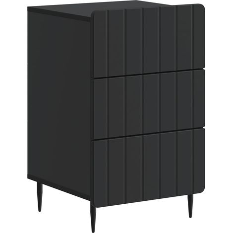 vidaXL  Bedside Cabinet  Black 43x 41 x 68 cm Engineered Wood