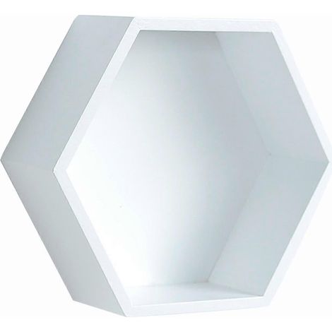 Boîte de rangement murale géométrique hexagonale, étagère suspendue en bois avec crochets de rangement pour la décoration de la maison et de la chambre