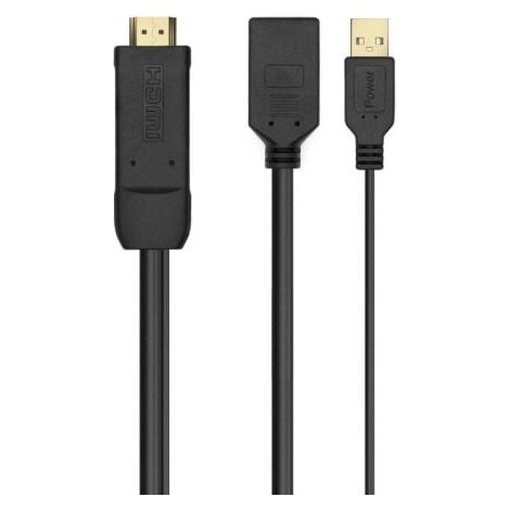Câble de conversion aisens a122-0642/ displayport male - hdmi male - displayport female - usb male/ 10m + 10m/ noir