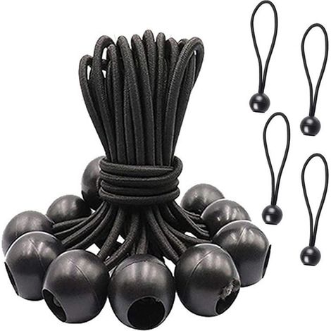 Lot de 32 sangles réfléchissantes réglables avec embout à boule, en corde de polyester, indispensables