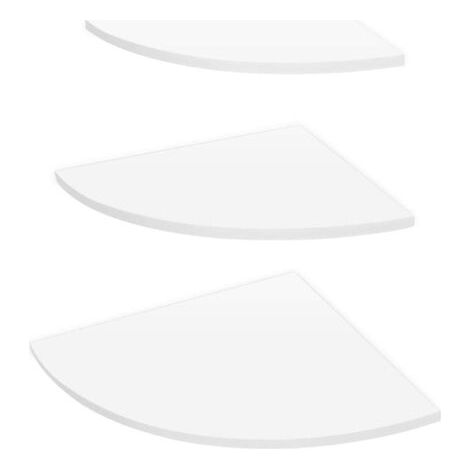 White three-tier floating corner shelf, weight up to 5 kg (1/4)