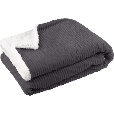 Plaid en polyester Ernest gris - 130 x 150 cm (1/3)