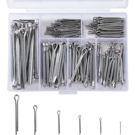 230 Pièces Goupilles Fendues en Acier Inoxydable M1 M2 M2.5 M3 M4 M5 Goupille de Retenue Assortiment Kit avec Boîte de Rangement (1/4)