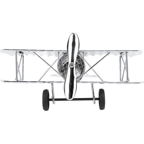 Avion Ancien en Métal Argenté, Maquette Rétro d'Avion de Collection, Décoration pour Salon Bureau Meuble TV, Ornement Aérien Vintage (1/5)