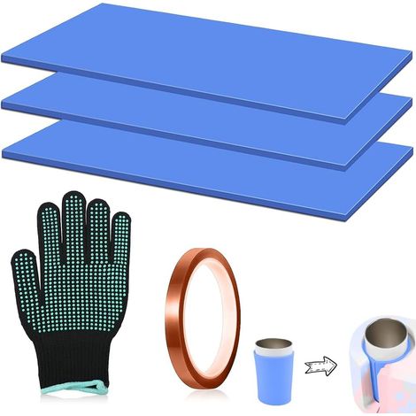 3-teiliges Set Silikon-Tassenmanschetten, Silikonmanschetten für Tassenpressen, Sublimationspressrohlinge für Tassen, Tassen-Sublimationsmaschine, Tassenpressmaschine (mit Handschuhen) (1/5)