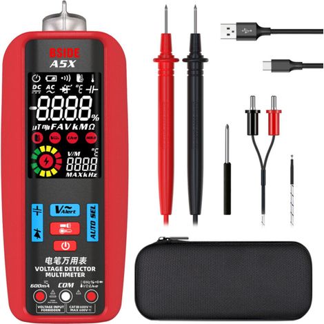 royaluxe -Test électronique de PH-mètre, 5 en 1 PH Test Thermomètre de poche Qualité de l'eau PH EC Sel TDS pour la maison, la piscine, l'eau d'aquarium (1/5)