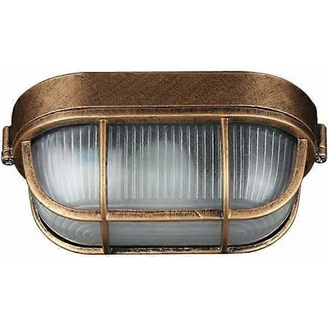 Applique murale d'extérieur, lampe ovale en aluminium moulé sous pression, applique murale nautique de style industriel vintage, lampe de bateau [DB]