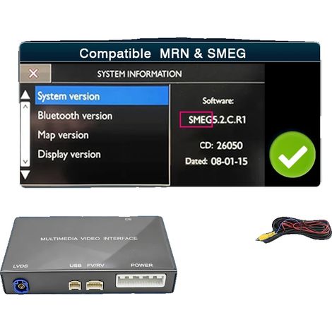 CarPlay-Android-Auto-Schnittstelle, nahtlose Konnektivität, verbesserte Audioqualität, manuelle Kamera (OEM smeg+CAM) (1/2)