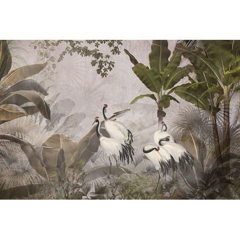 Papier peint panoramique - Forêt Tropicale Oiseaux - 130 cm x 87 cm (1/2)