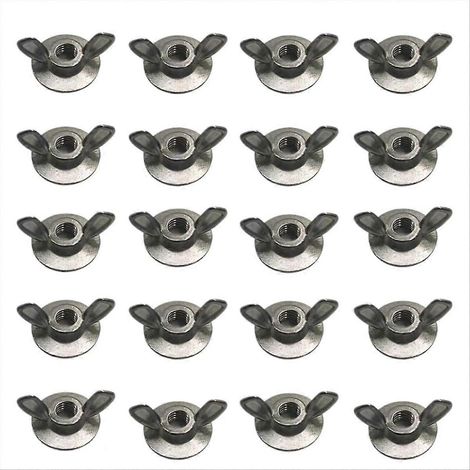 Lot de 20 écrous à oreilles pour volets Hurricane, filetage 1/4-20. (1/5)