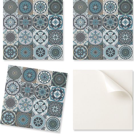 Baldosas de vinilo decorativas para cocina o ba帽o con dise帽o de mosaico a cuadros, 20x20x20 cm.