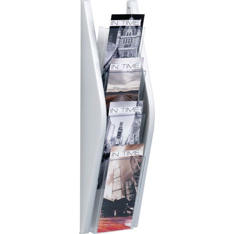 Porte-prospectus H540xl169xP80mm 1/3 A4 vertical argent (1/2)
