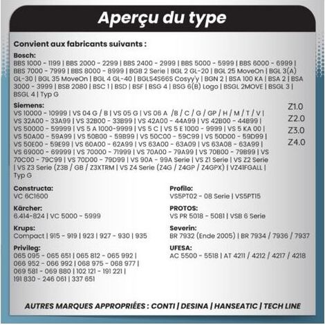 20 sacs d'aspirateur convient à Bosch série de modèles BGL2 - série GL-20 et série de modèles BGL3 - série GL-30, Sac à poussière à 5 couches avec joint hygiénique, Sac-typ BS 216m incl. filtre