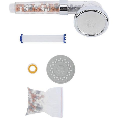 Ensemble de pommeau de douche à ions négatifs pressurisé G1/2", avec filtre pour salle de bain et usage domestique (1/5)