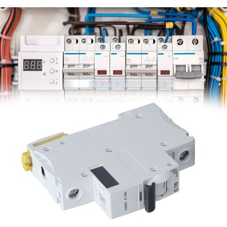 Disjoncteur miniature iC65N C16 1P 16 A, montage sur rail DIN, basse tension 230 V/400 V, pouvoir de coupure 6000 A, contacts argentés (1/5)