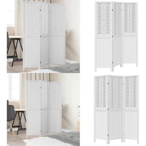 3-tlg. Raumteiler Weiß Massivholz Paulownia - Raumteiler - Paravent - Zimmerdivider - Holzteiler - Dekoration - Home & Living (1/5)