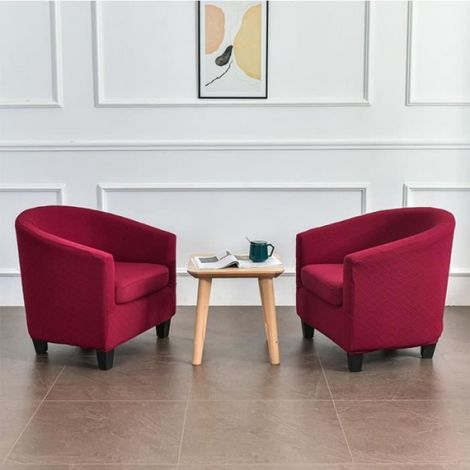 Housse de canapé club chair, housse de canapé bain rond (Bourgogne) (1/4)