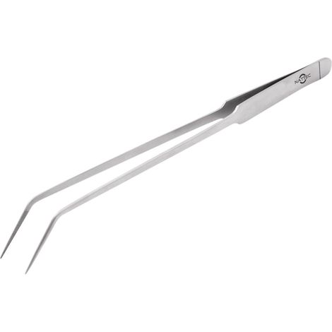 Gebogene Aquarienpinzette, 16 cm, zum Einpflanzen von Pflanzen, aus Stahl