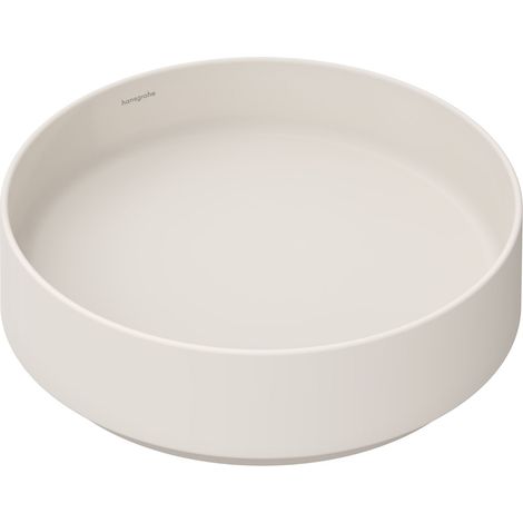 Hansgrohe Xuniva Evo S - Lavabo sobre encimera, diámetro 40 cm, sin rebosadero, sin orificio para grifería, beige mate 60323780 (1/5)