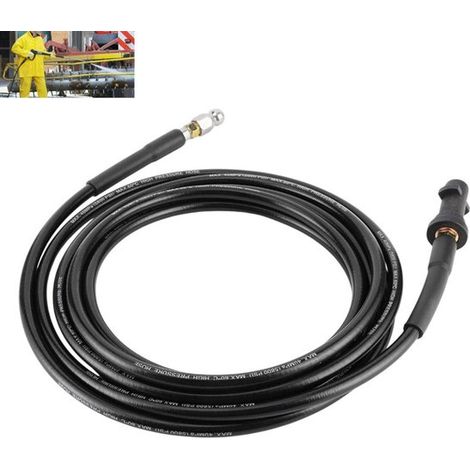 1 pièce - Nettoyeur haute pression - Lavage auto - Tuyau d'alimentation en eau - Nettoyeur haute pression - Tuyau de vidange pour le nettoyage auto - Nettoyage auto - Outil de nettoyage noir (1/4)
