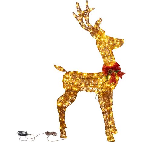 Weihnachtsdekoration MagicHome, Hirsch, Metall/Schnur, Timer, 230xLED warmweiß, 1.2 m (1/2)