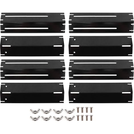 30-53 cm Diffuseur de chaleur universel pour Charbroil , Landmann , Enders , Taino , Barbecook , Proficook , Brinkmann , pièce détachée de distributeur de flamme en acier inoxydable lot de 4,Noir (1/5)