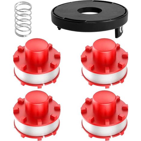 Bobines pour tondeuses à gazon Einhell, 8 bobines, 2 bouchons et 2 ressorts (1/4)