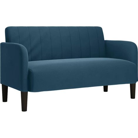Canapé Sofa causeuse bleu 109 cm velours (1/5)